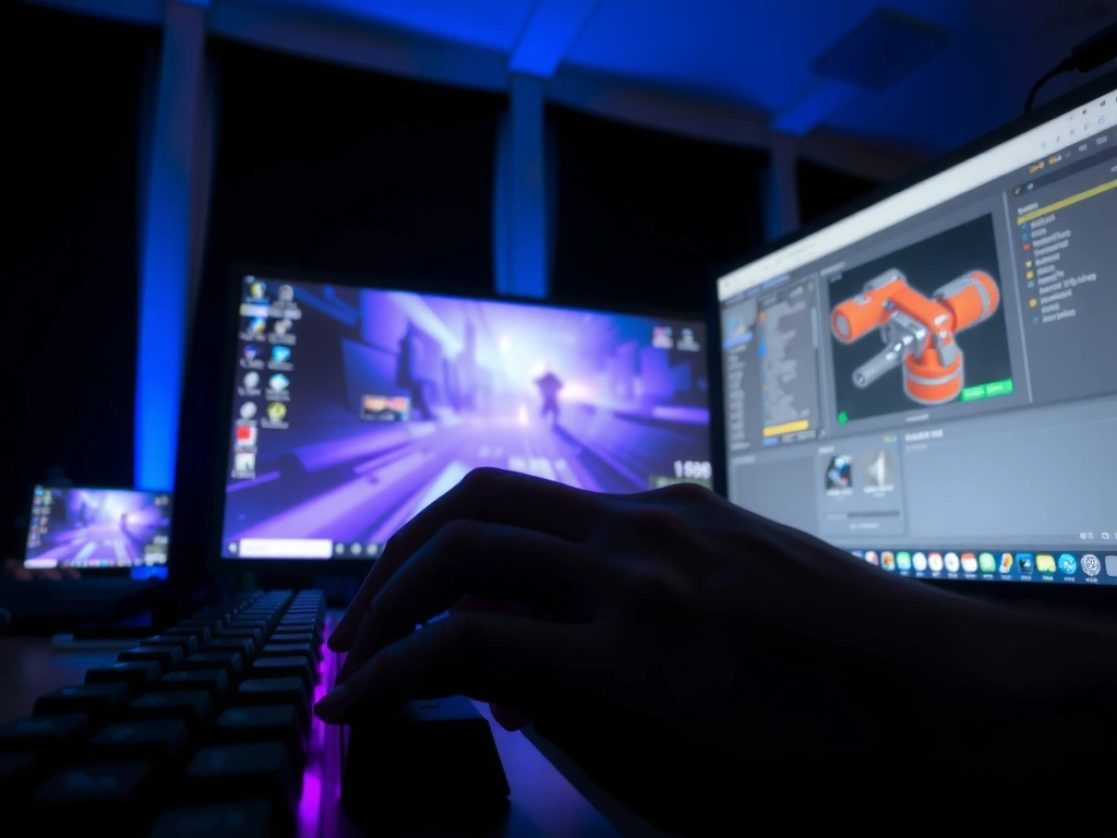 Gamer's hand ready for action