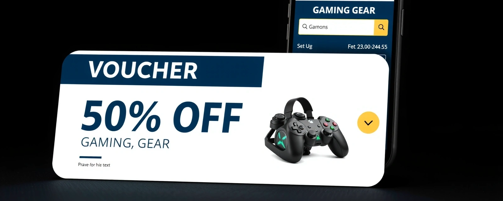 Digital discount voucher for gaming gear.
