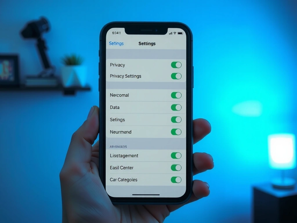 Privacy settings interface on a smartphone