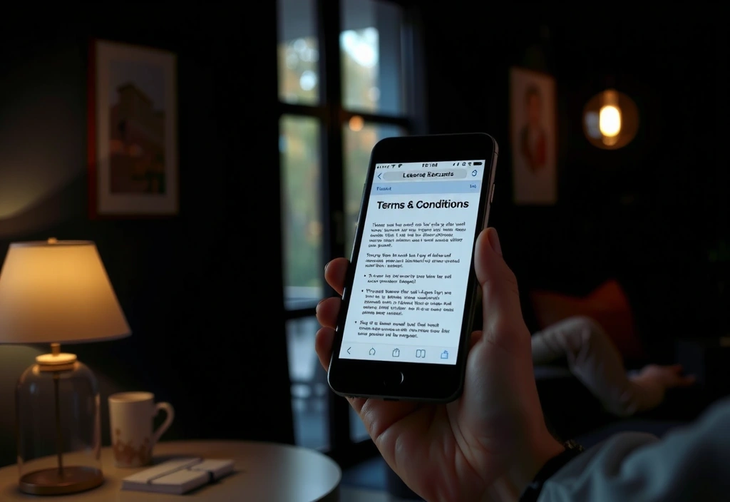 User reviewing terms on a smartphone